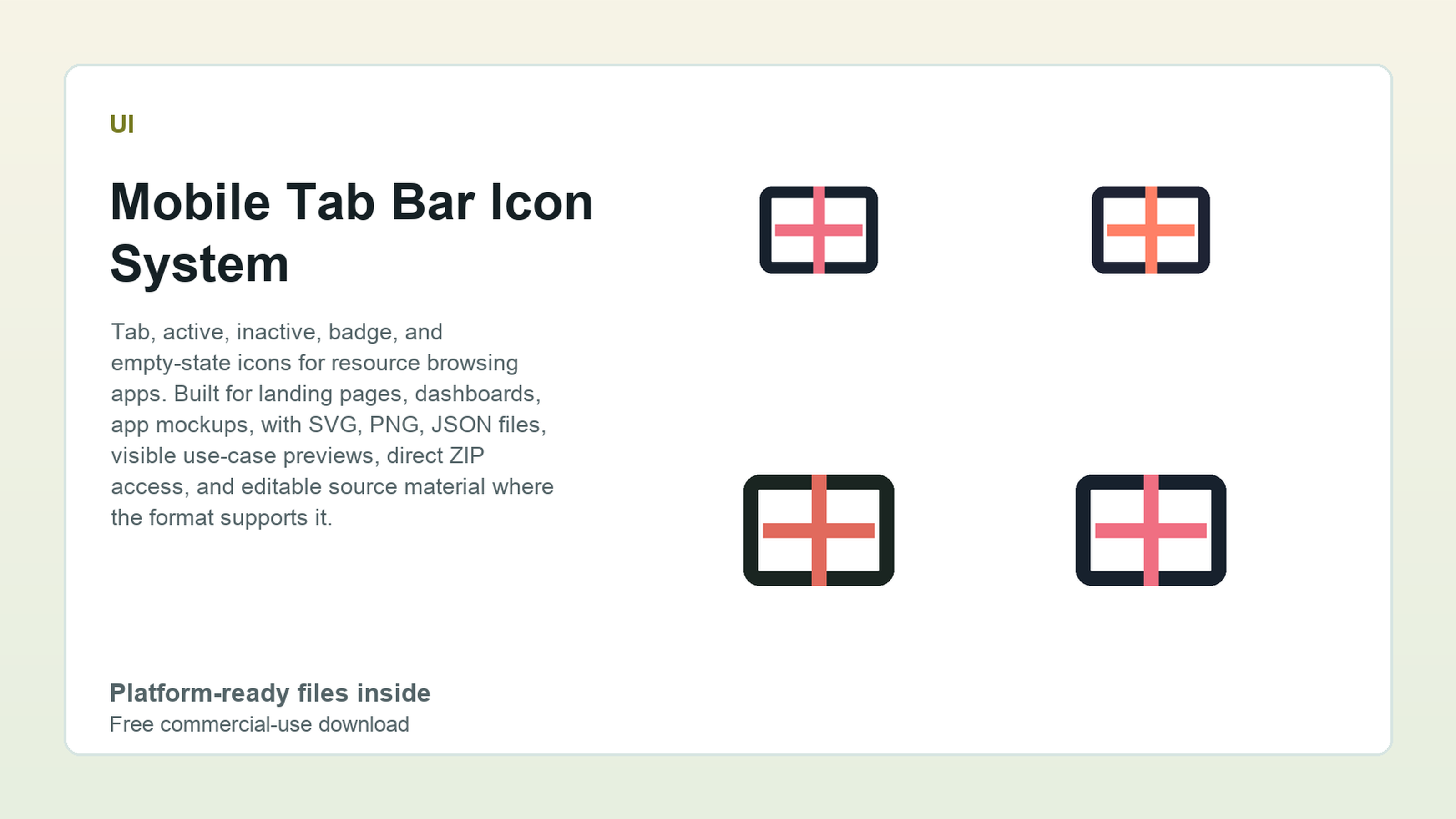 Mobile Tab Bar Icon System preview