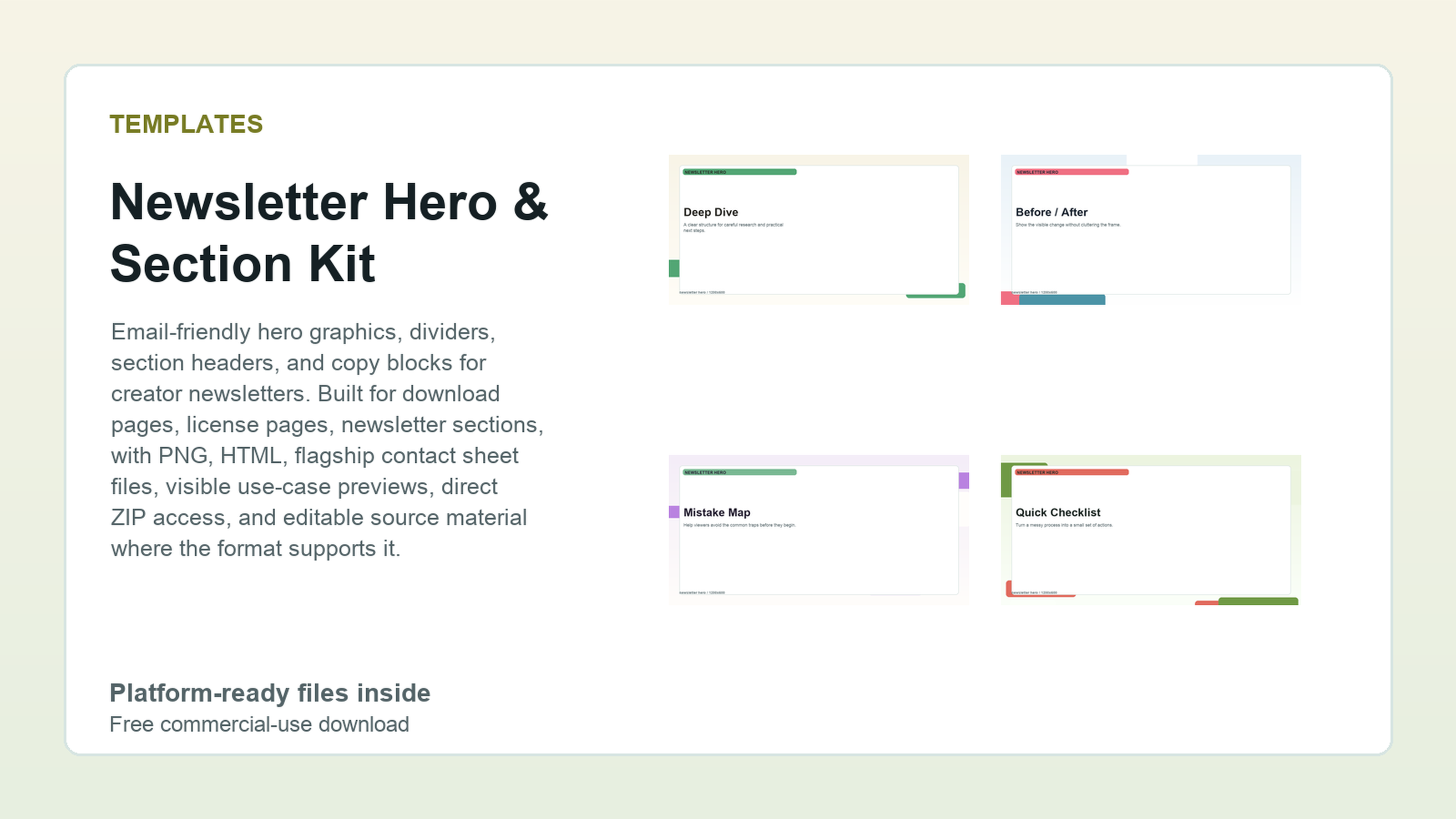 Newsletter Hero & Section Kit