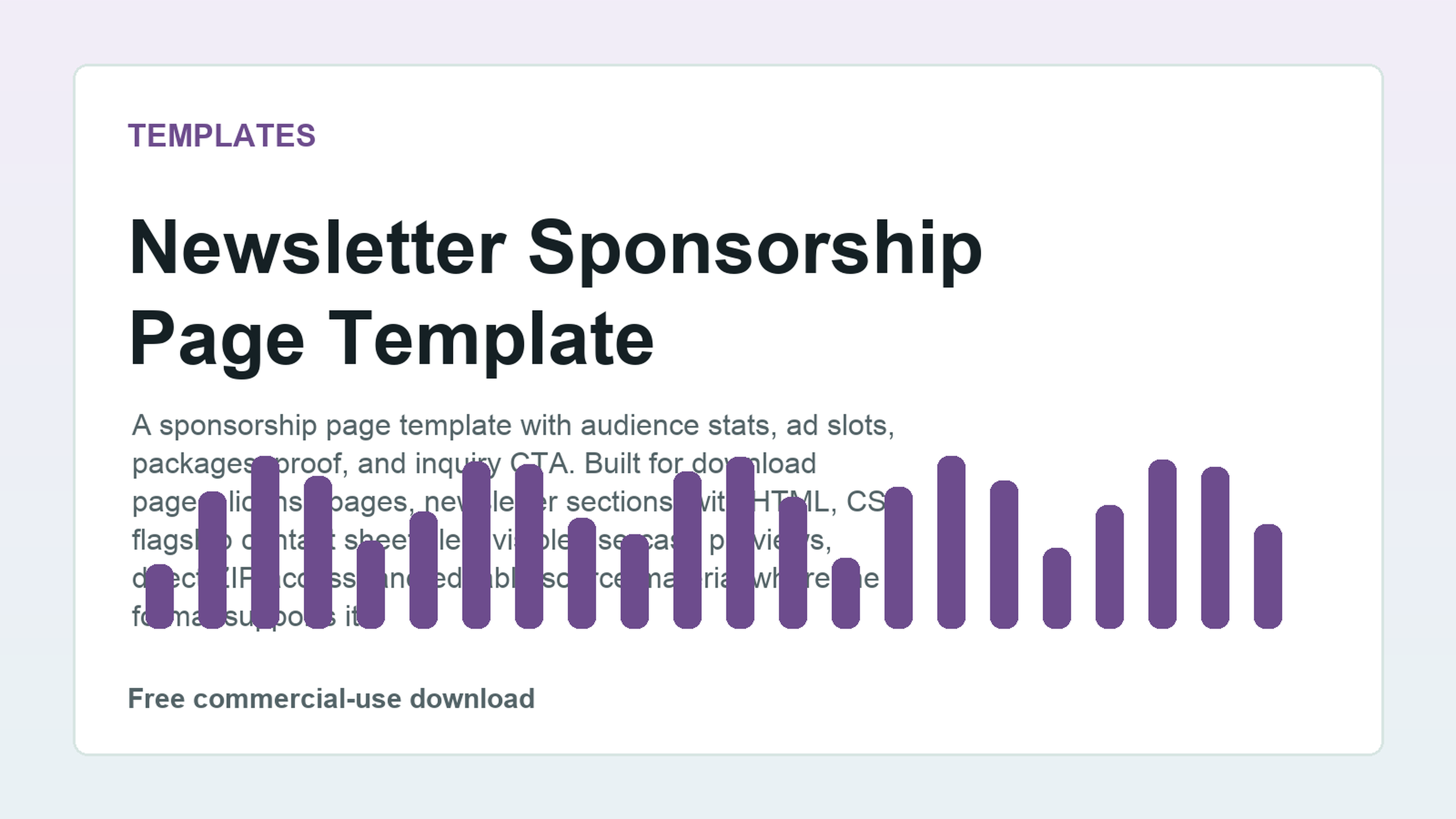 Newsletter Sponsorship Page Template preview