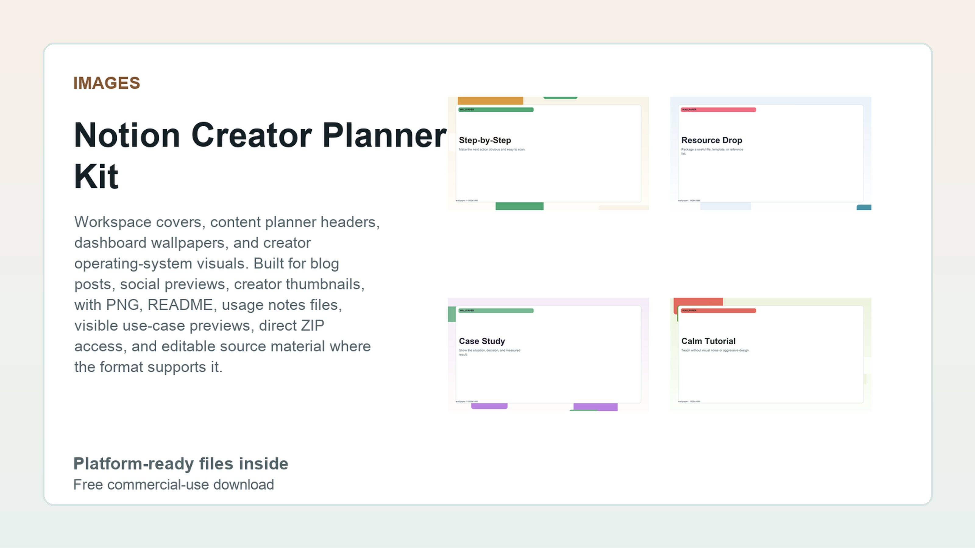 Notion Creator Planner Kit preview