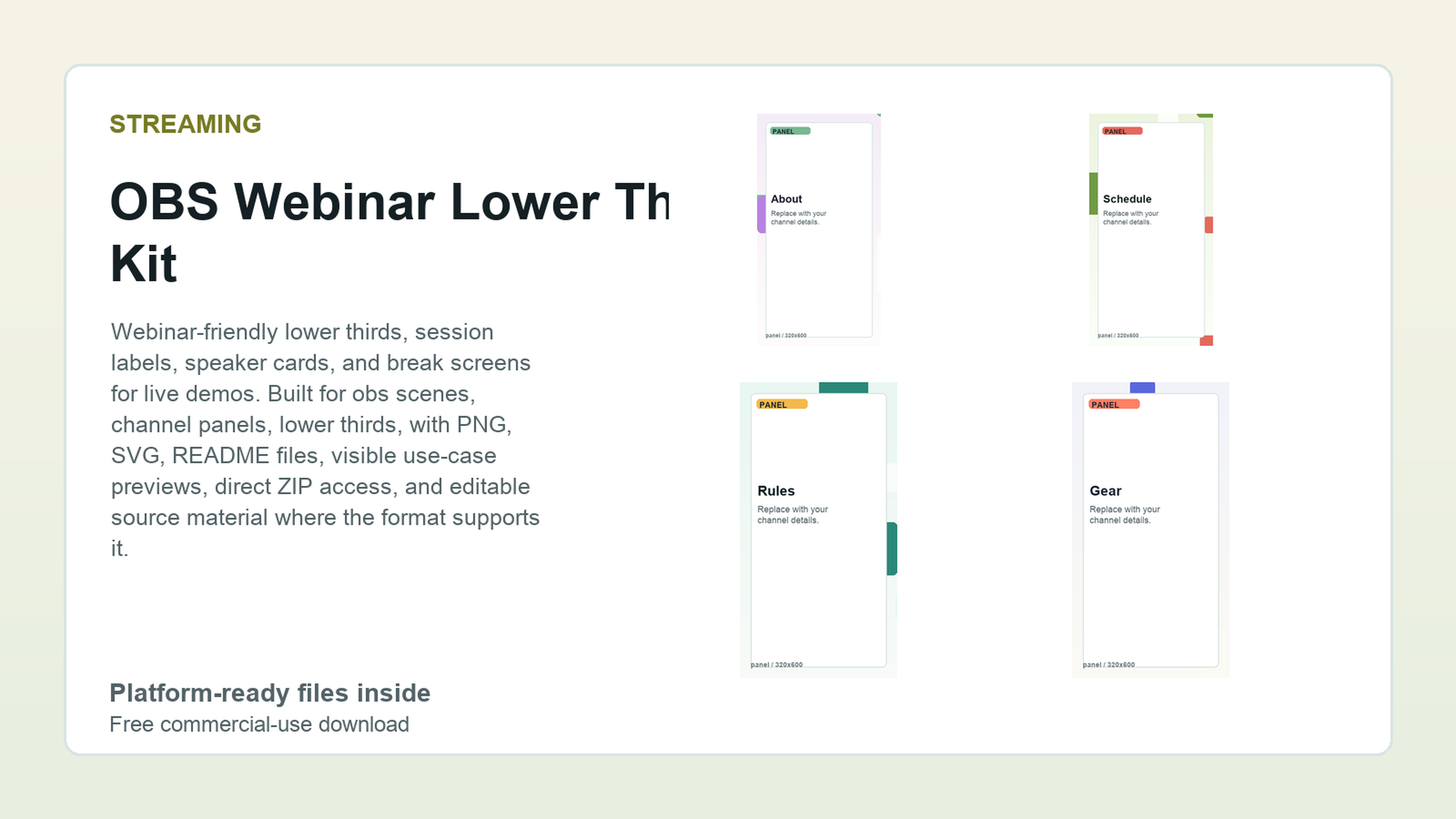 OBS Webinar Lower Third Kit preview