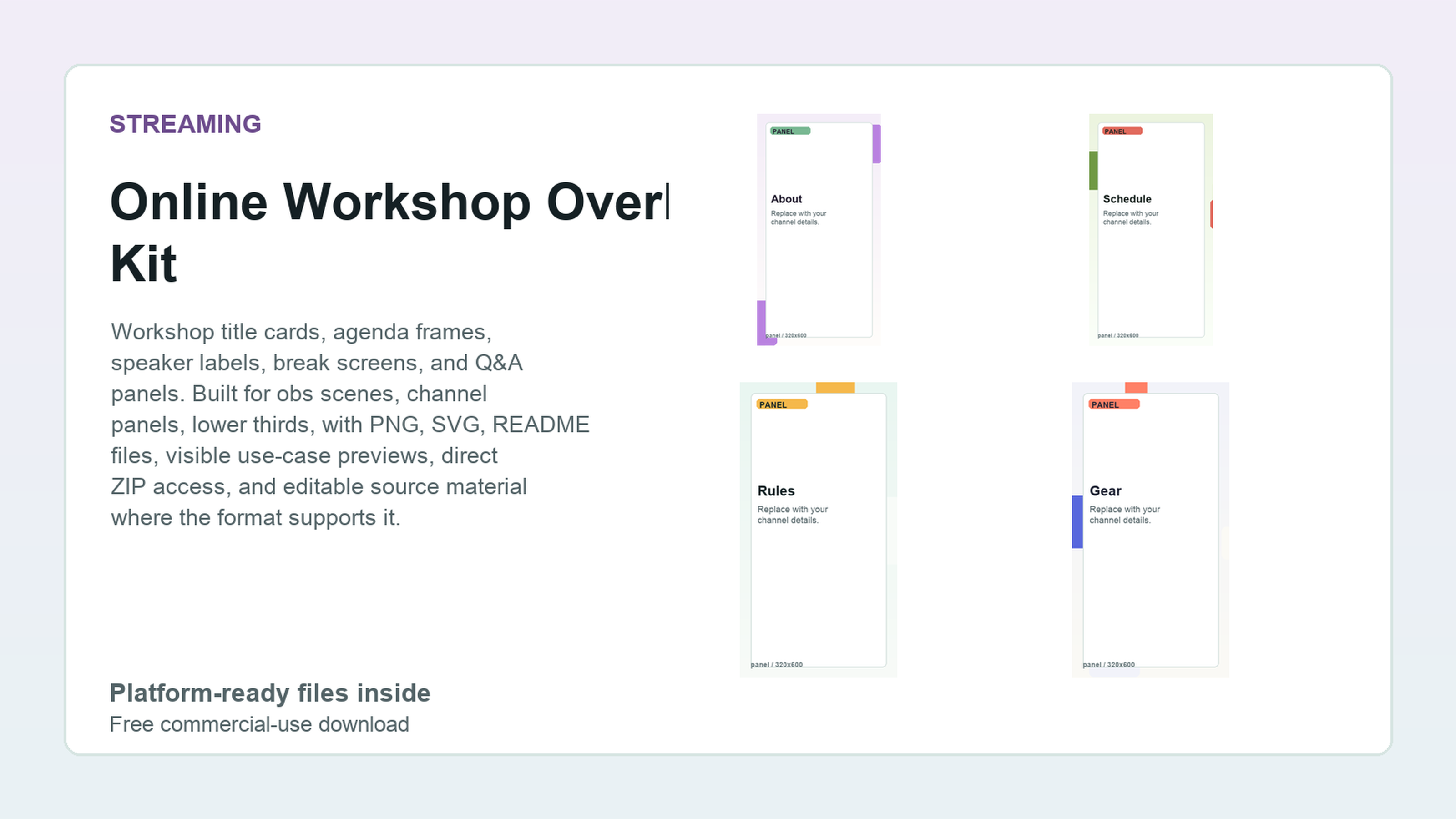 Online Workshop Overlay Kit preview