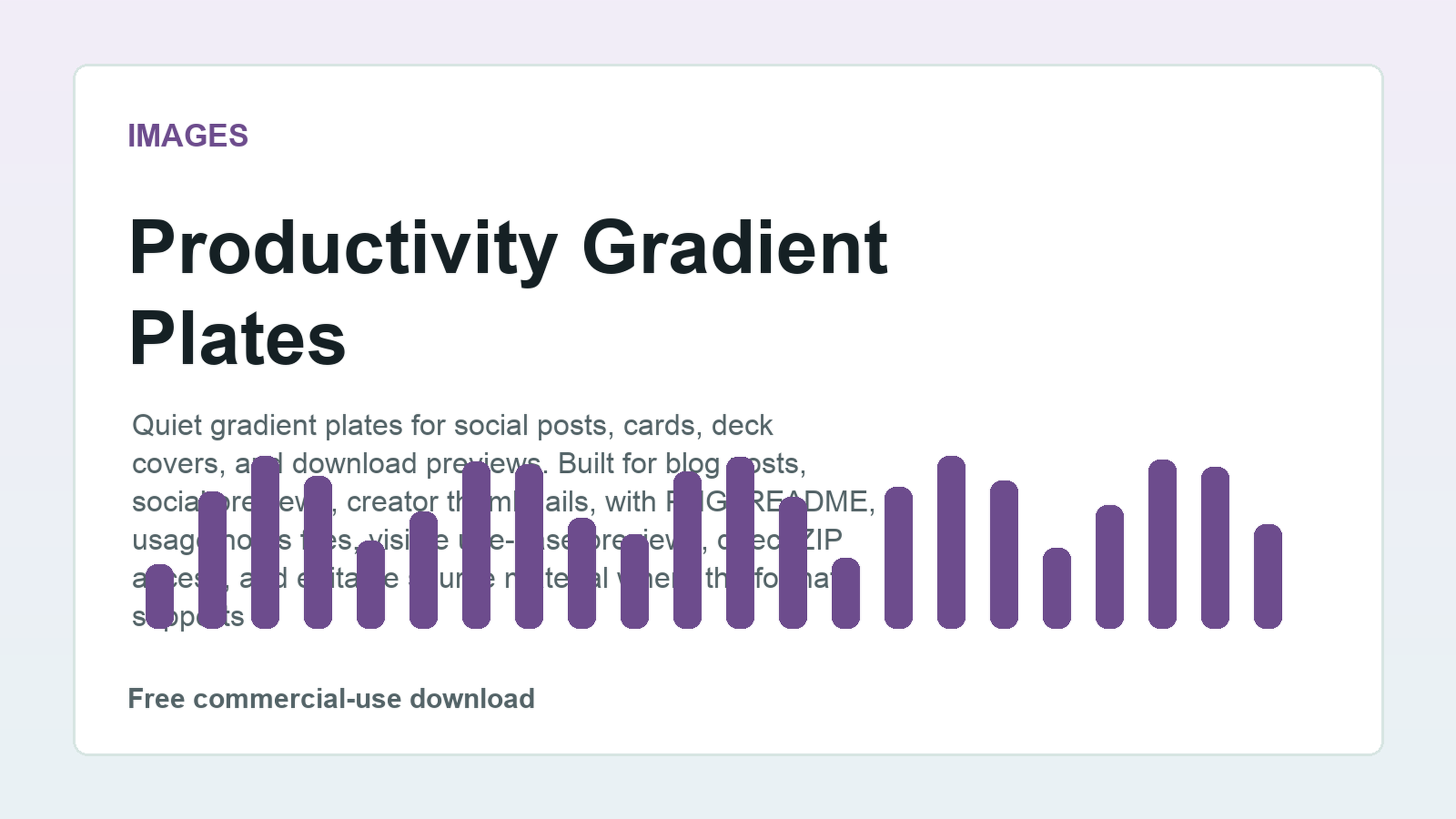 Productivity Gradient Plates