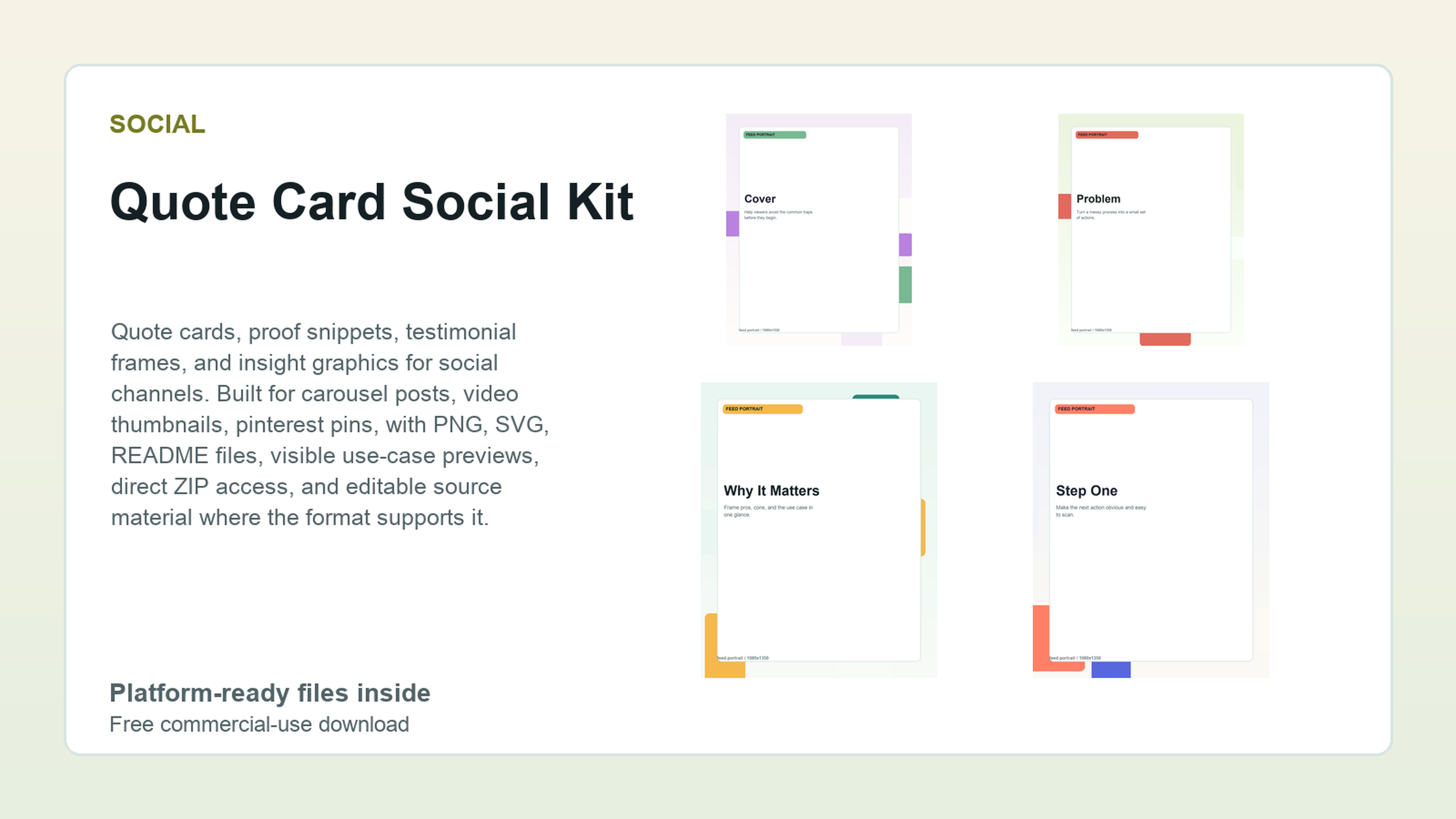 Quote Card Social Kit