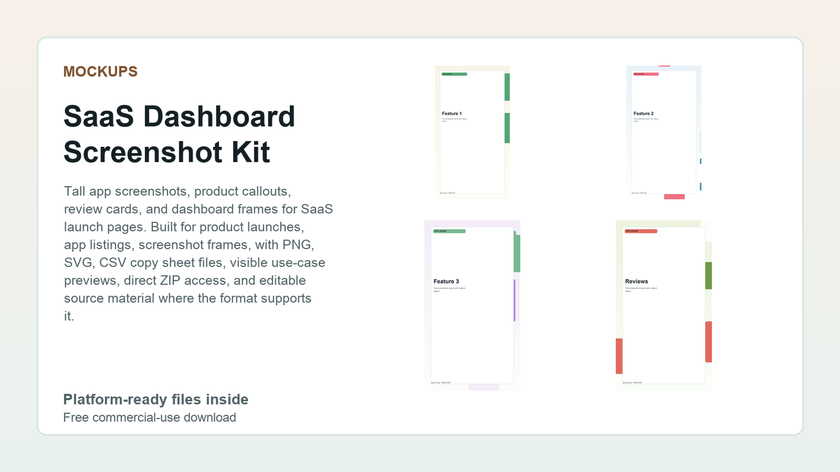 SaaS Dashboard Screenshot Kit preview