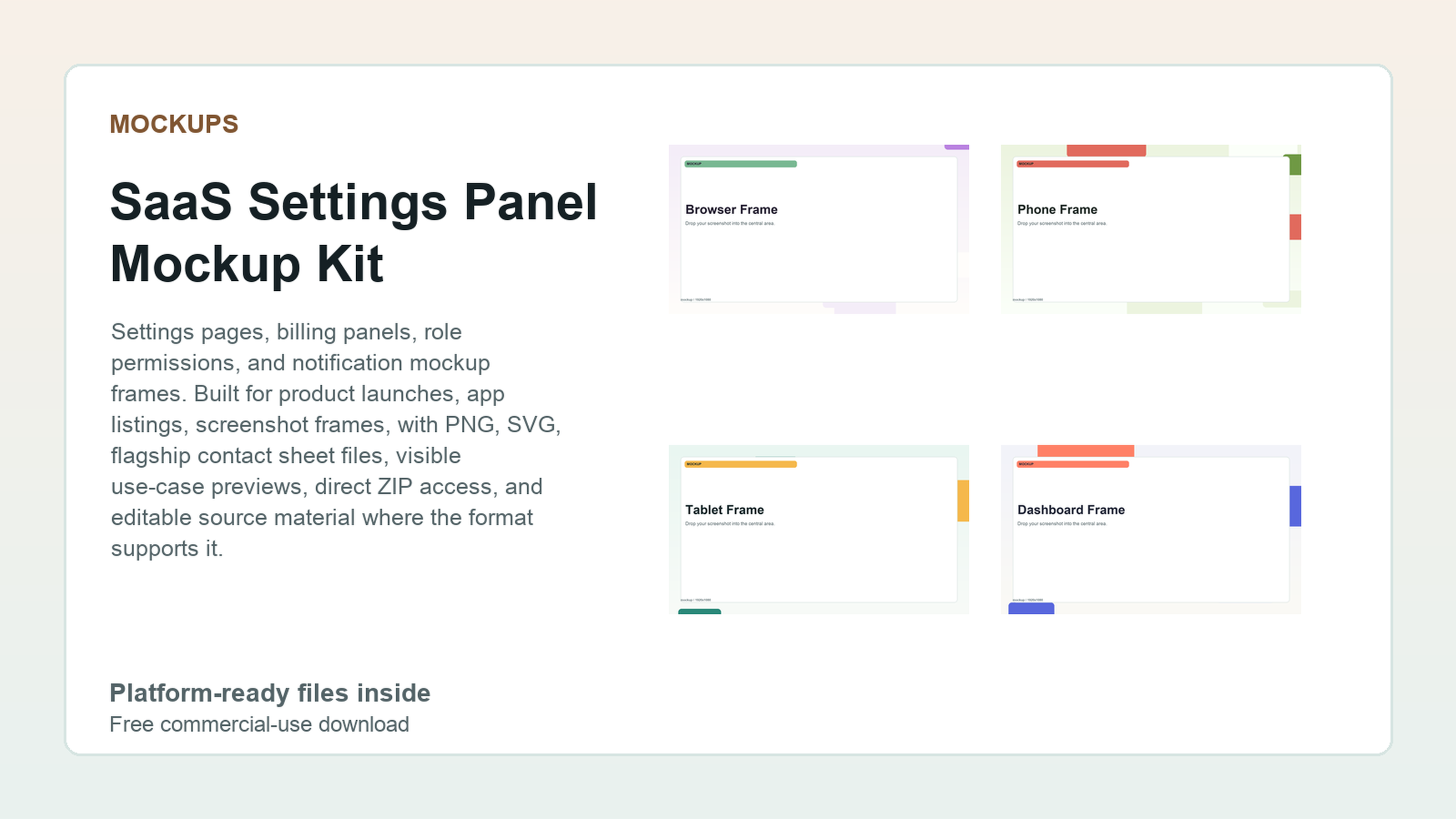 SaaS Settings Panel Mockup Kit preview