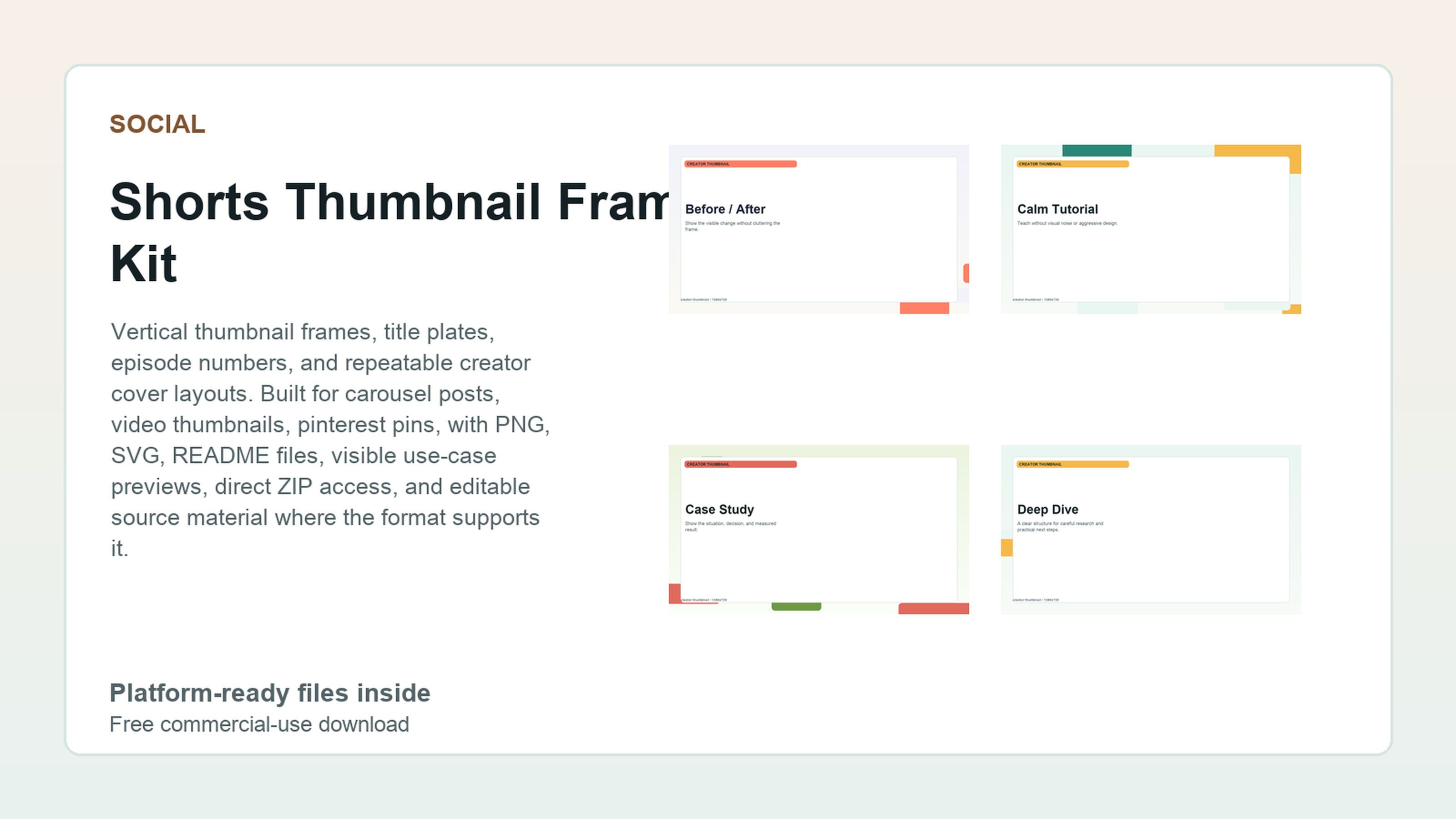 Shorts Thumbnail Frame Kit