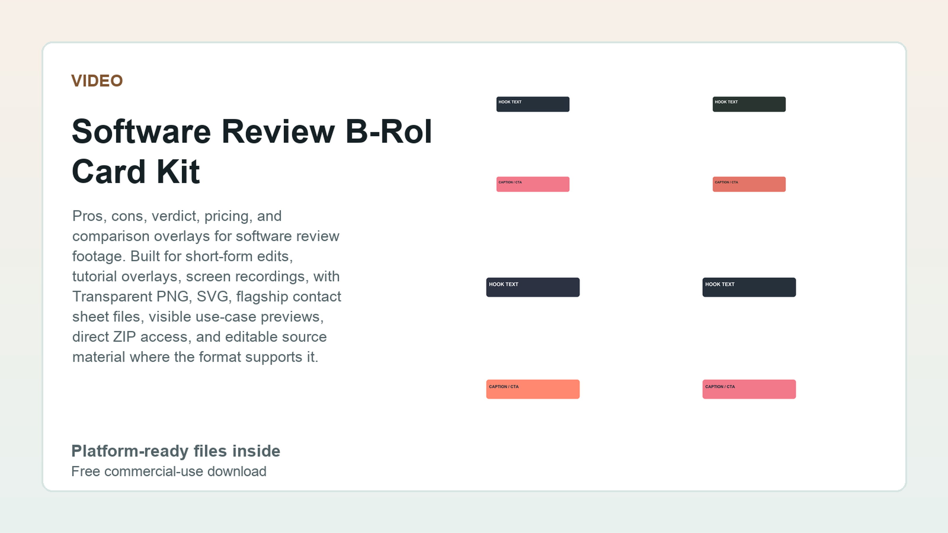 Software Review B-Roll Card Kit preview