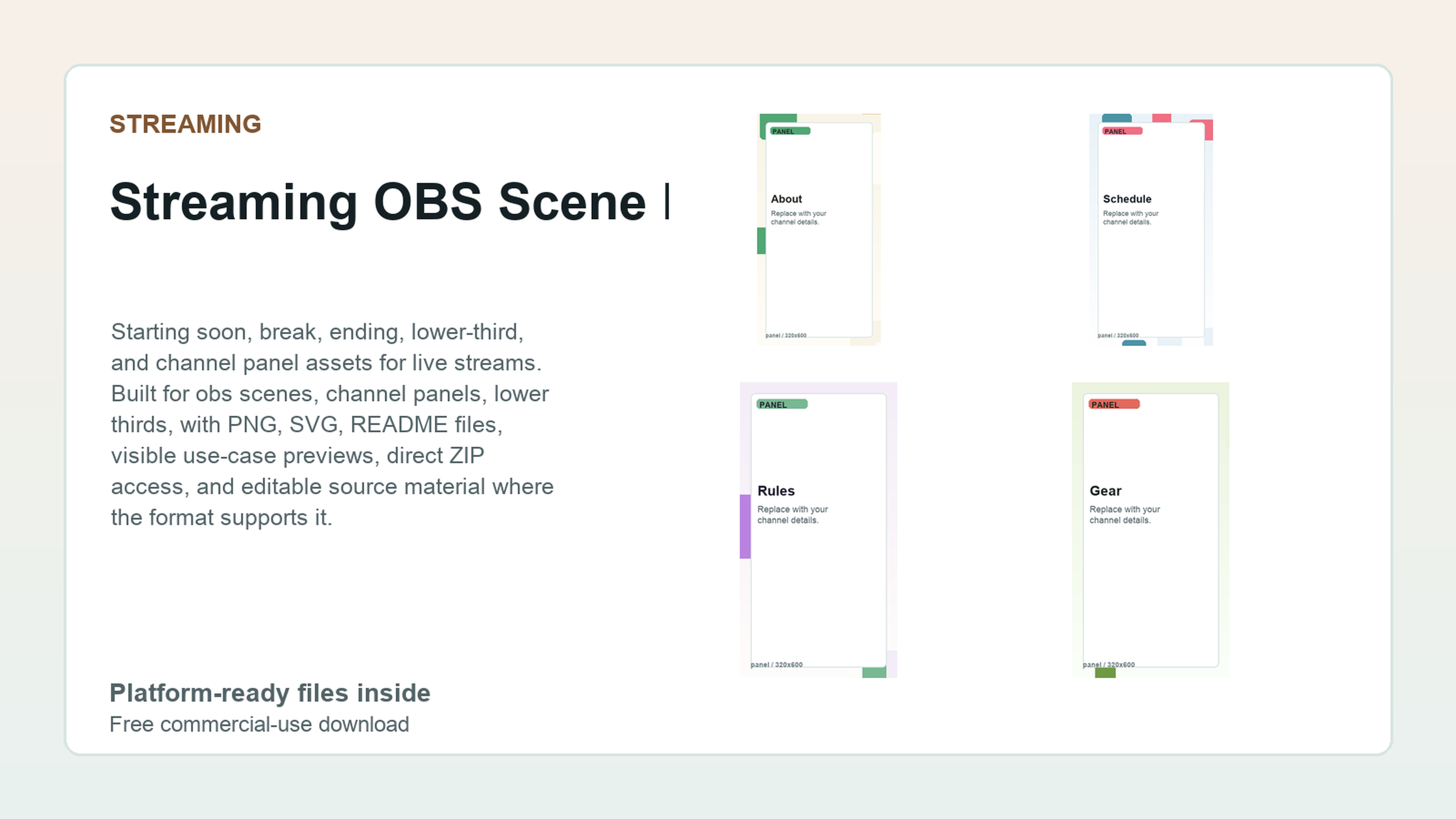 Streaming OBS Scene Kit preview