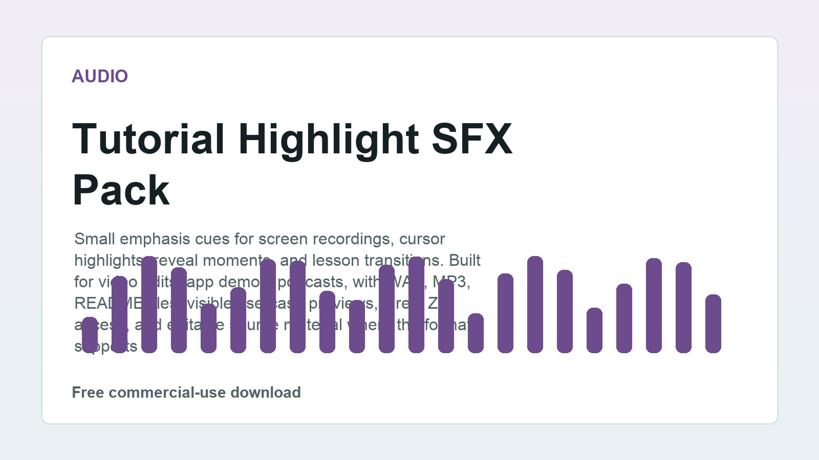 Tutorial Highlight SFX Pack preview
