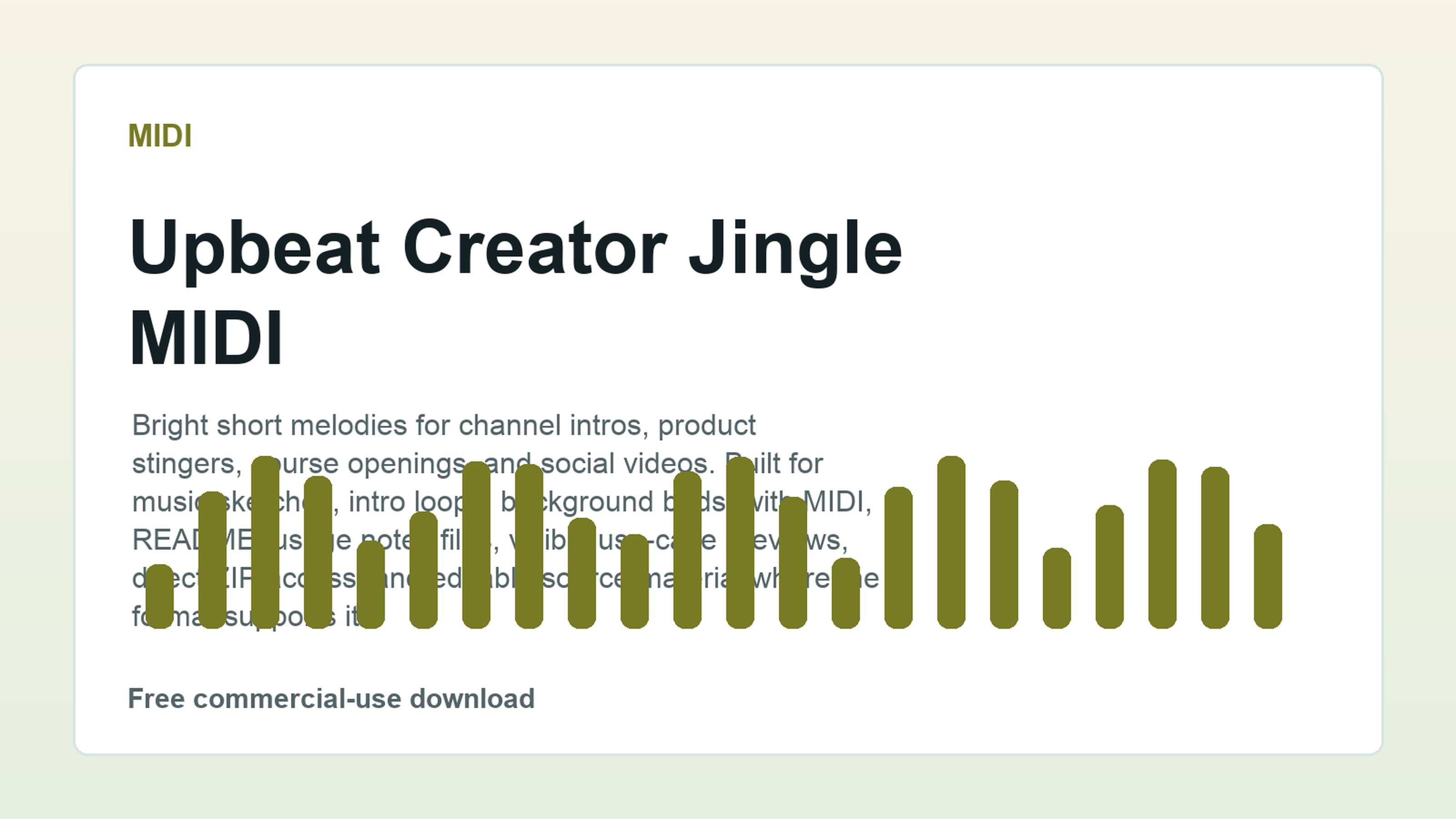 Upbeat Creator Jingle MIDI preview