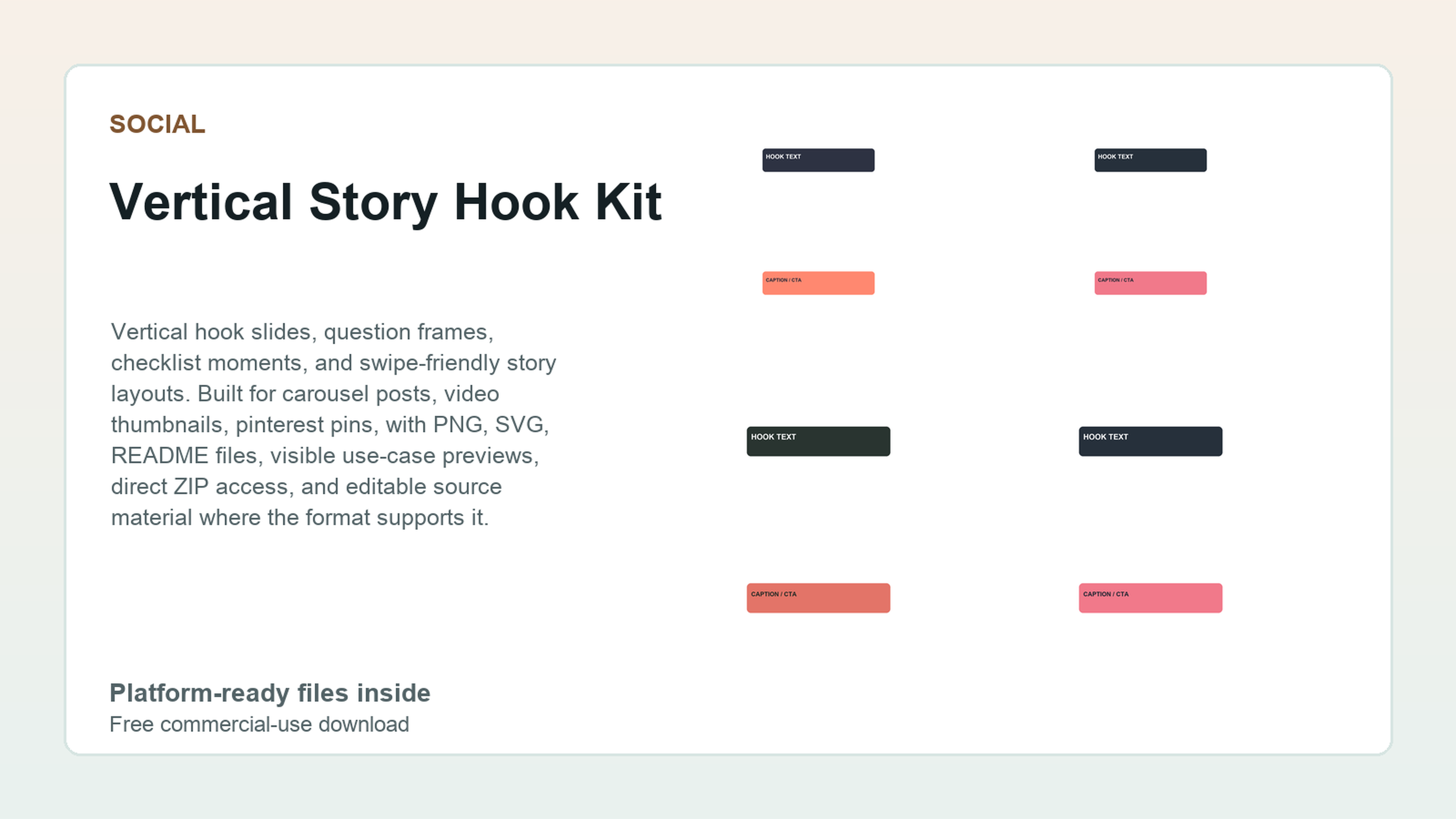 Vertical Story Hook Kit