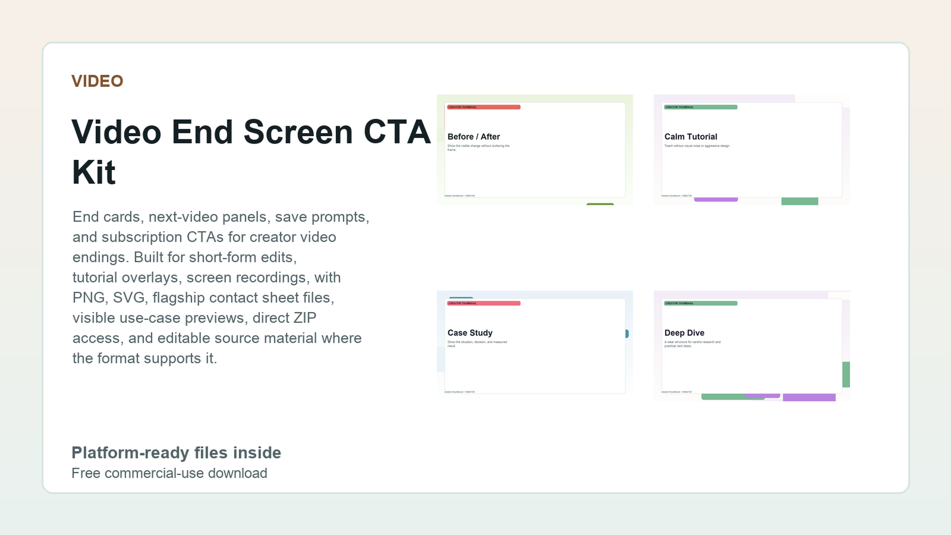 Video End Screen CTA Kit preview