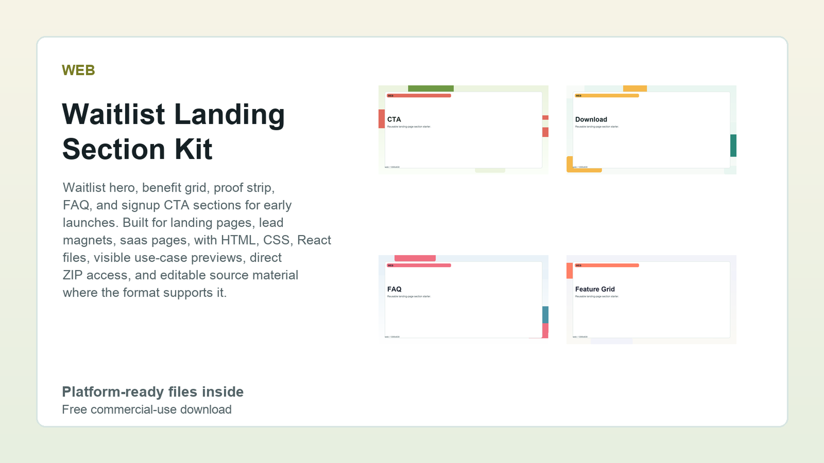Waitlist Landing Section Kit