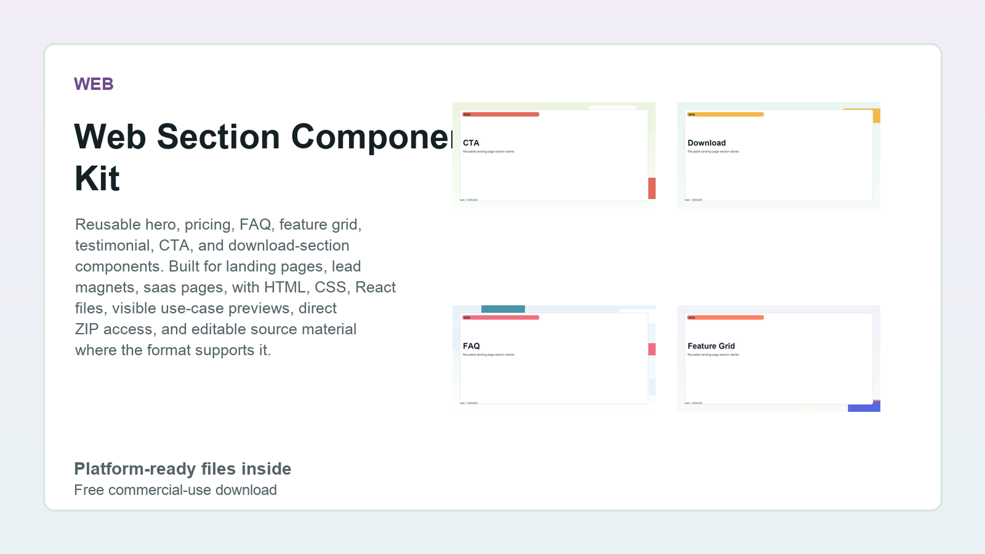 Web Section Component Kit preview