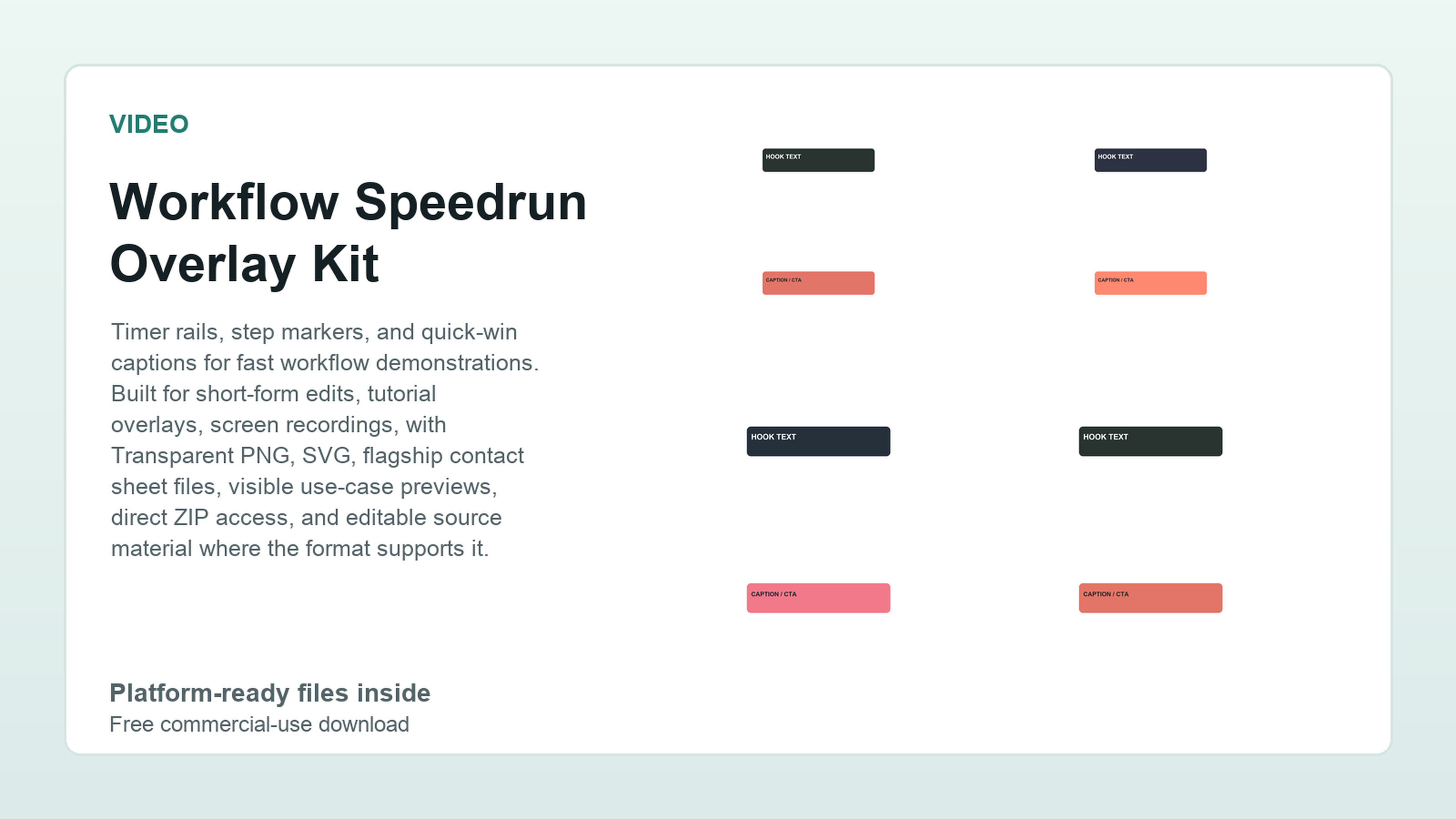 Workflow Speedrun Overlay Kit preview